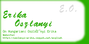 erika oszlanyi business card